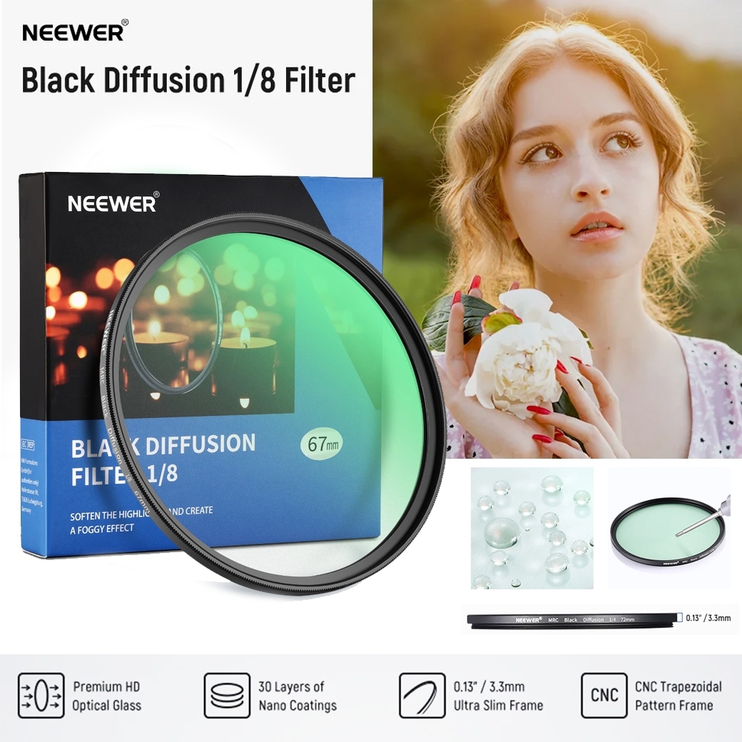 NEEWER BLACK SOFT FILTER 1/8 SPECIAL EFFECTS FILTER 72MM NEEWER BLACK SOFT FILTER 1/8 SPECIAL EFFECTS FILTER 72MM
