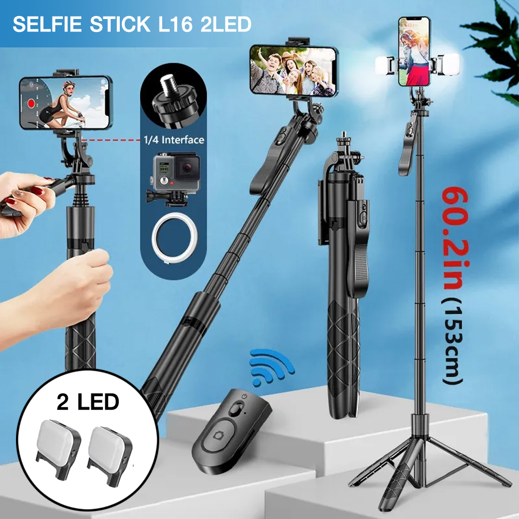 LONG SELFIE STICK TRIPOD L16 LED2 LONG SELFIE STICK TRIPOD L16 LED2