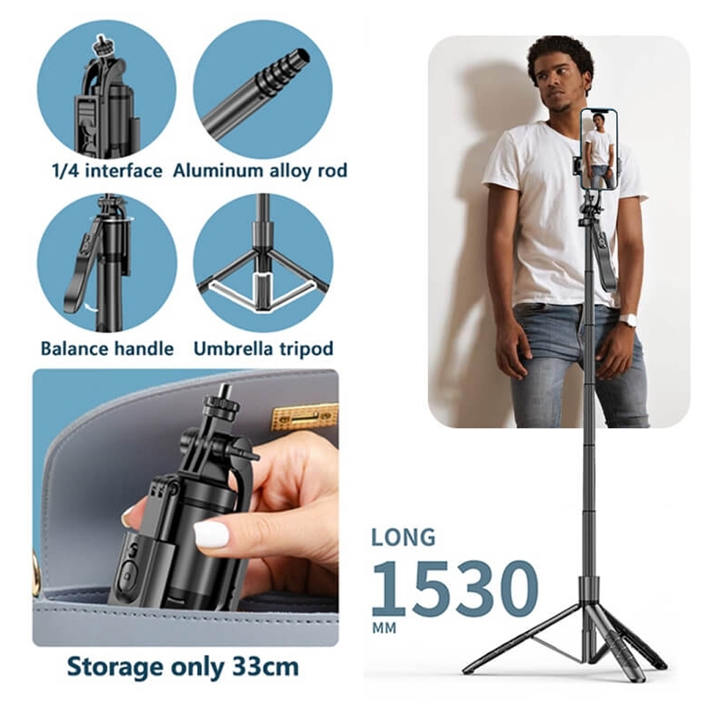 LONG SELFIE STICK TRIPOD L16 LED2