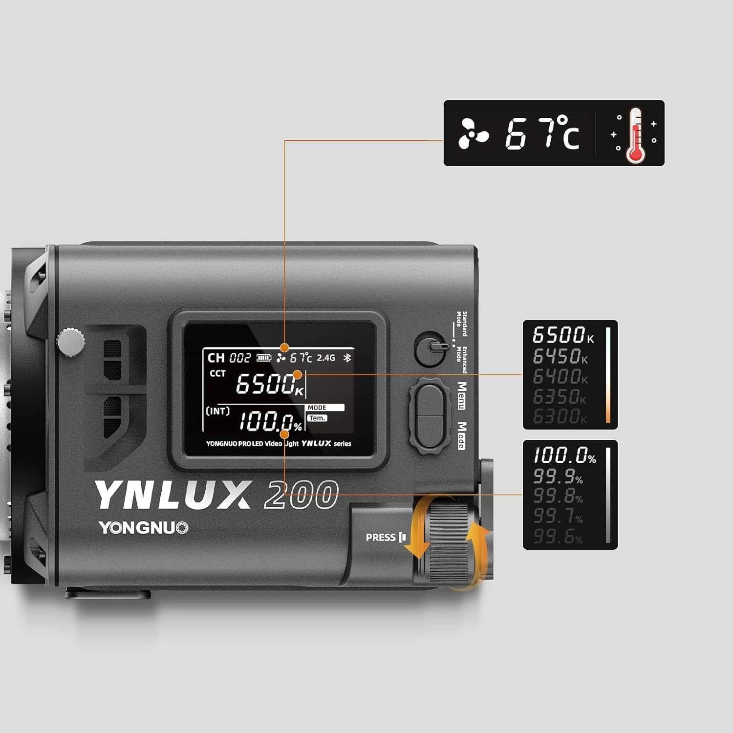 LED YONGNUO YNLUX200 KIT BI-COLOR 