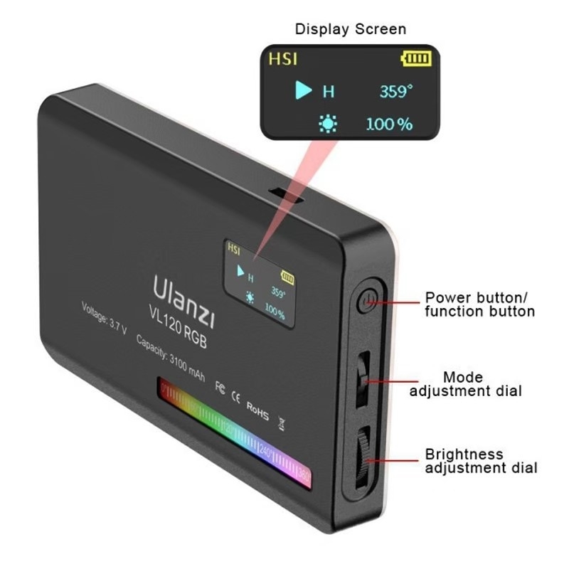 ULANZI VL120 RGB LED VIDEO LIGHT SKU2495