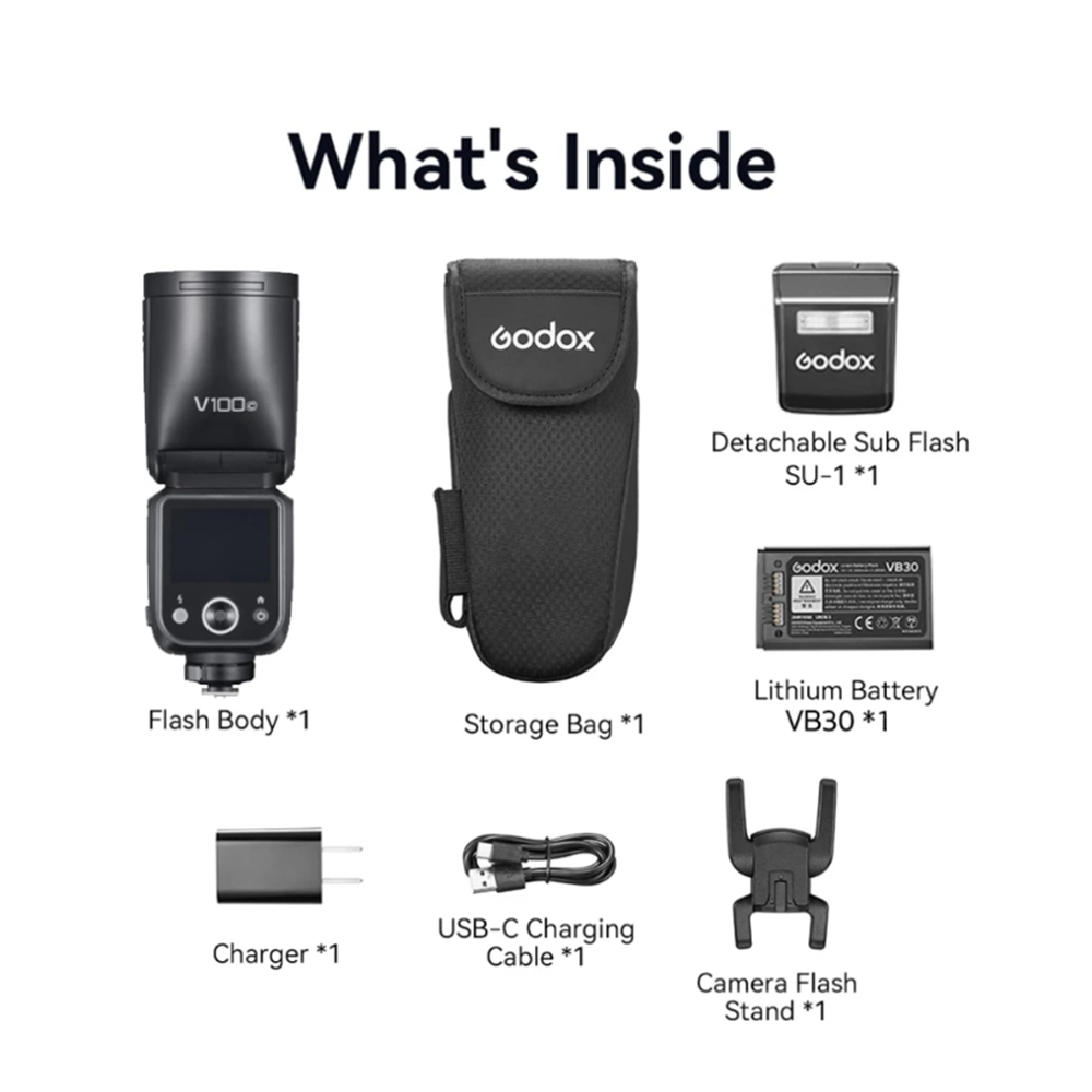 FLASH GODOX V100 TTL LION-ROUND HEAD CAMERA