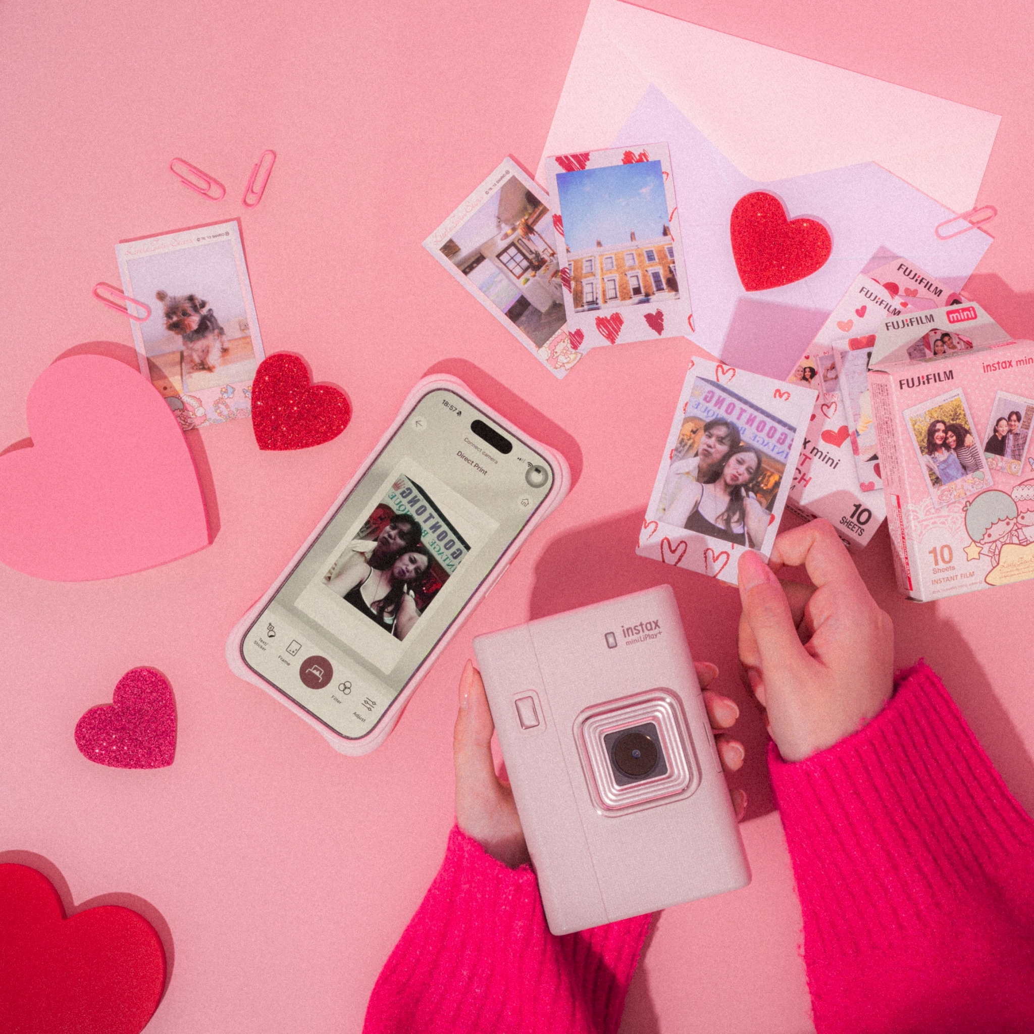 FUJI INSTAX MINI LIPLAY+ Gift Set SAND BEIGE