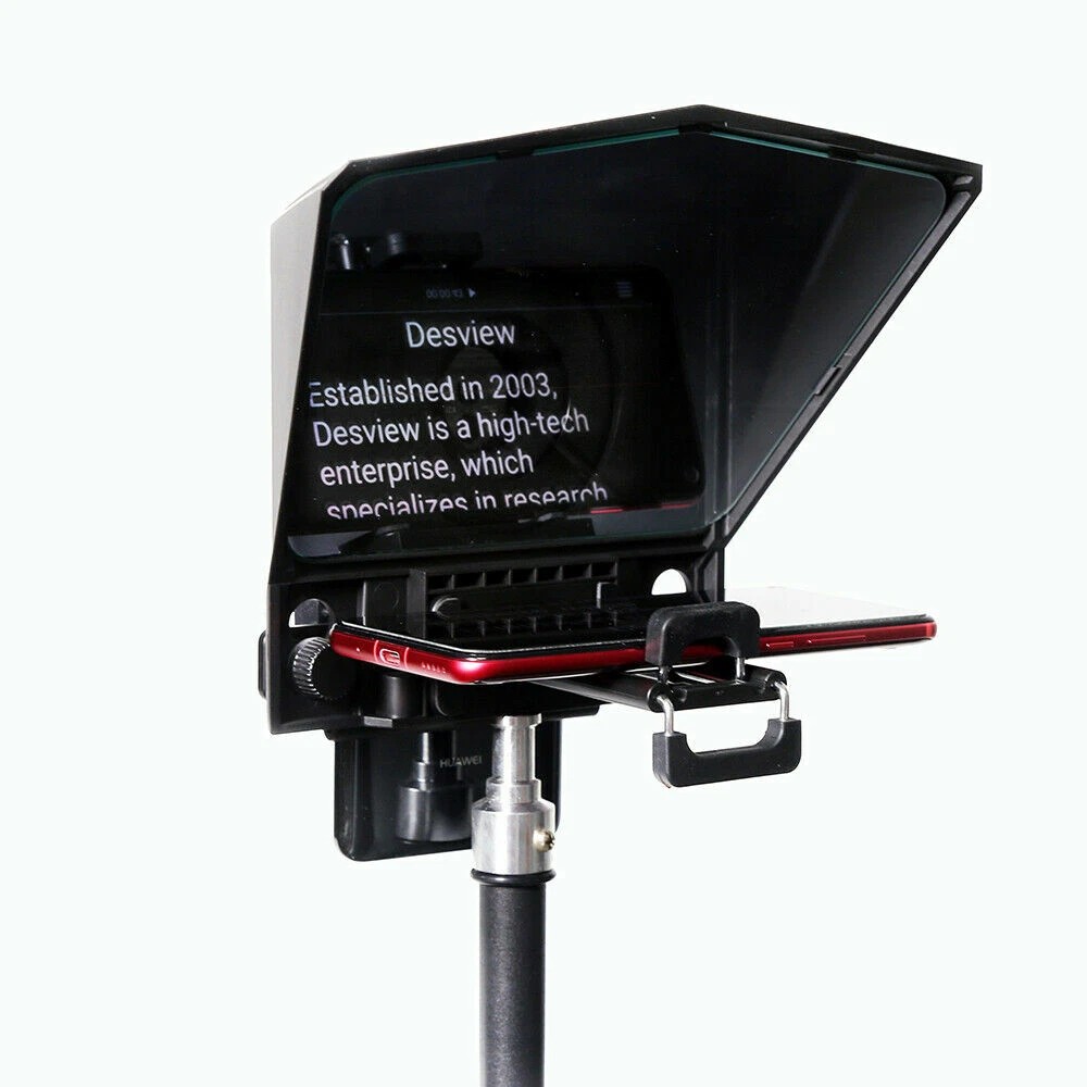 Desview T12 Portable Large Screen Teleprompter DSLR, Mirrorless and Webcam for 12.9” smartphone, tablet Prompting
