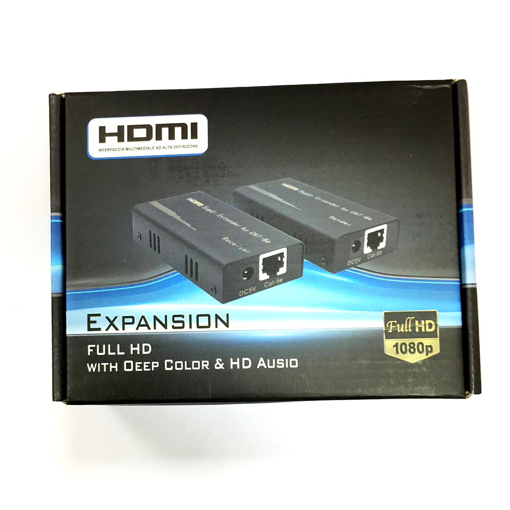 HDMI EXTENDER 60m ตัวขยายสัญญาณ HDMI ผ่านสาย LAN CAT5e/CAT6