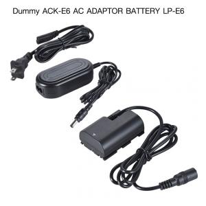 Dummy Battery ACK-E6 AC Adapter Battery LP-E6 for Canon 5DS 5DIV 7DII 80D EOS-R